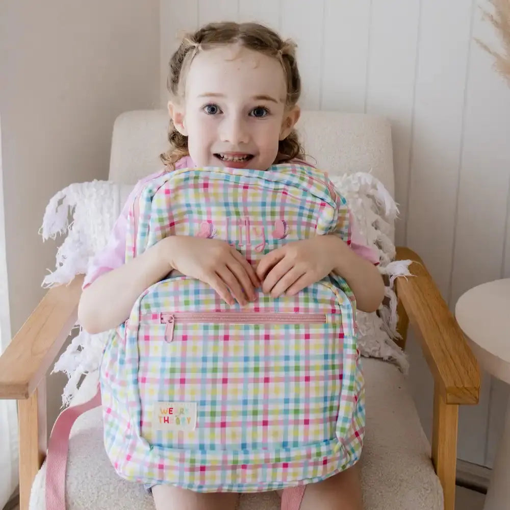 Gingham Personalised Kids Backpacks Kids Backpack Weary Theory