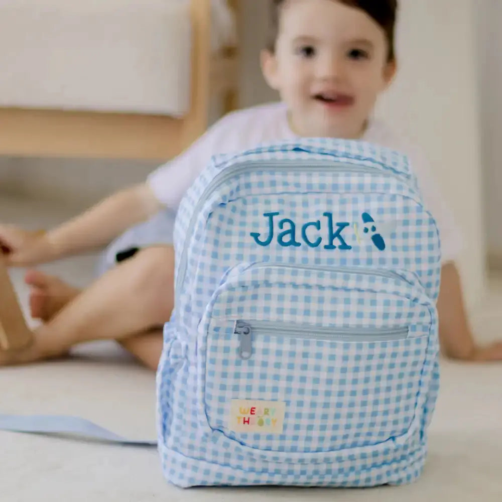 Gingham Personalised Kids Backpacks Kids Backpack Weary Theory