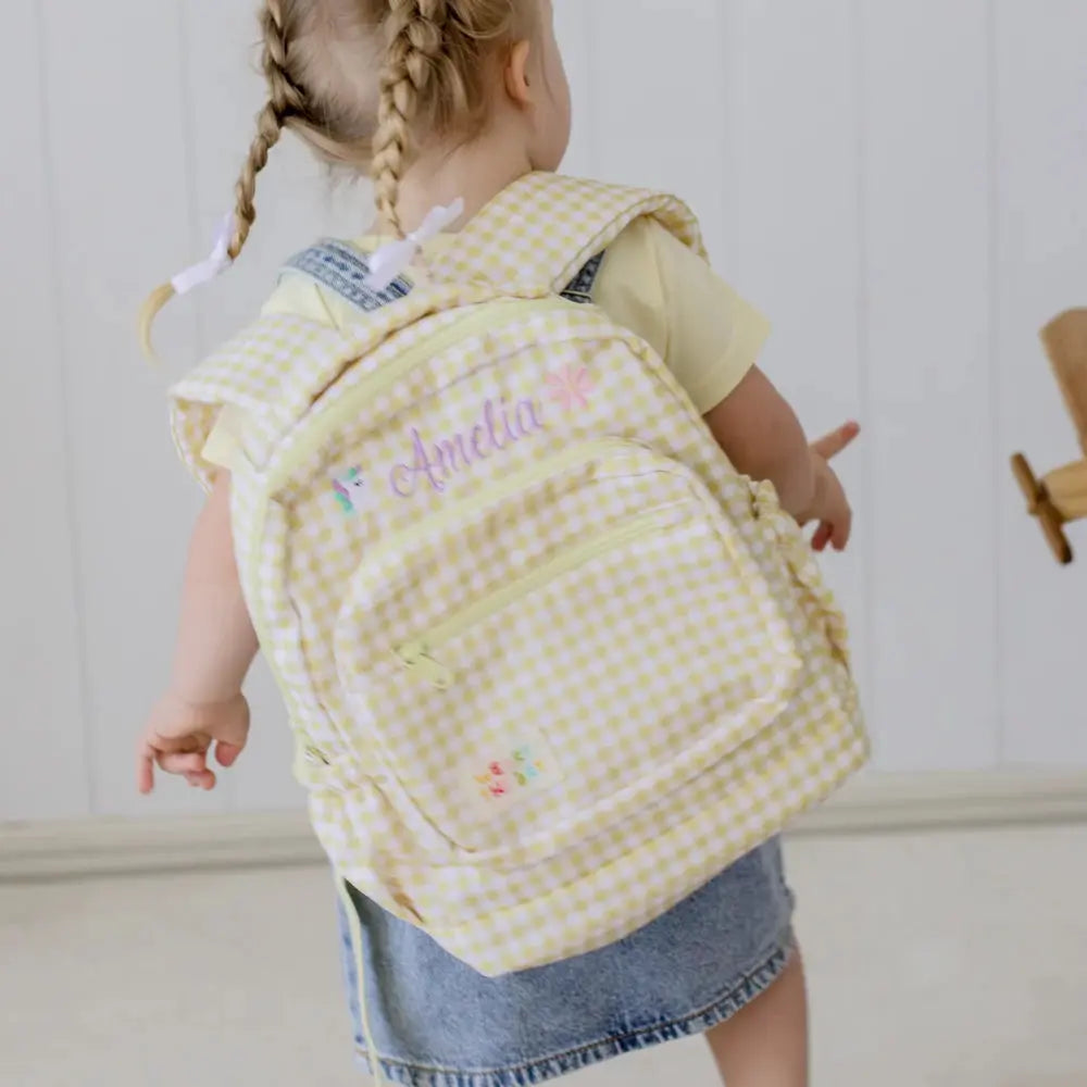 Gingham Personalised Kids Backpacks Kids Backpack Weary Theory