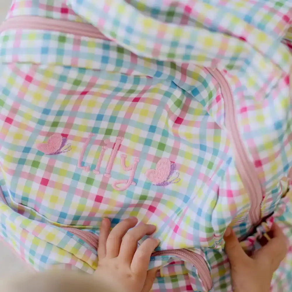 Gingham Personalised Kids Backpacks Kids Backpack Weary Theory