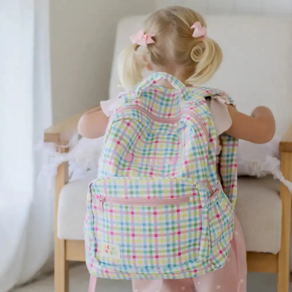 Gingham Personalised Kids Backpacks Kids Backpack Weary Theory