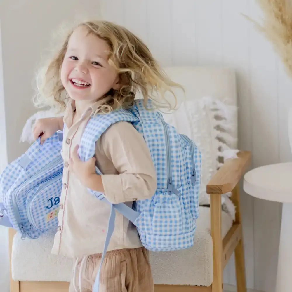 Gingham Personalised Kids Backpacks Kids Backpack Weary Theory