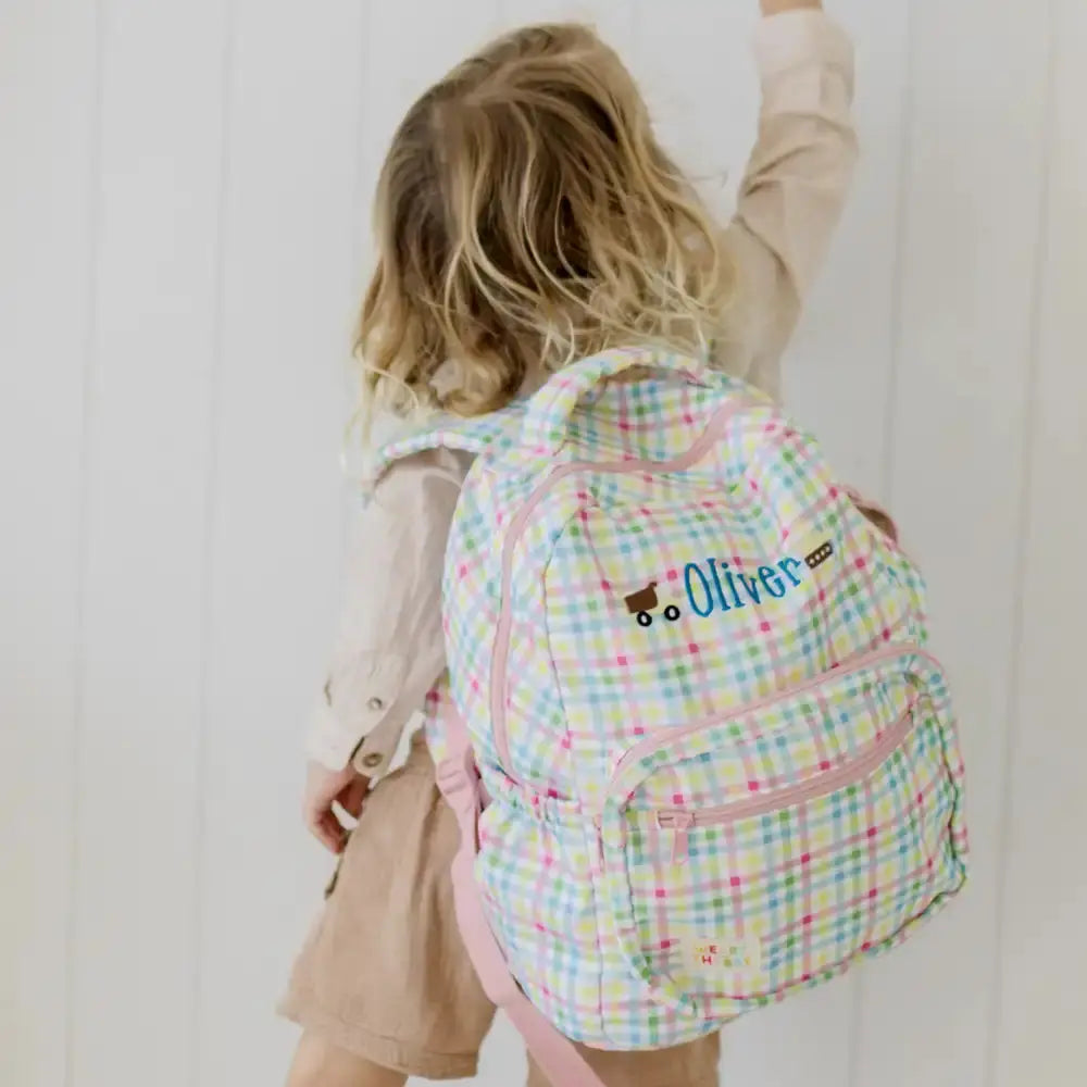Gingham Personalised Kids Backpacks Kids Backpack Weary Theory
