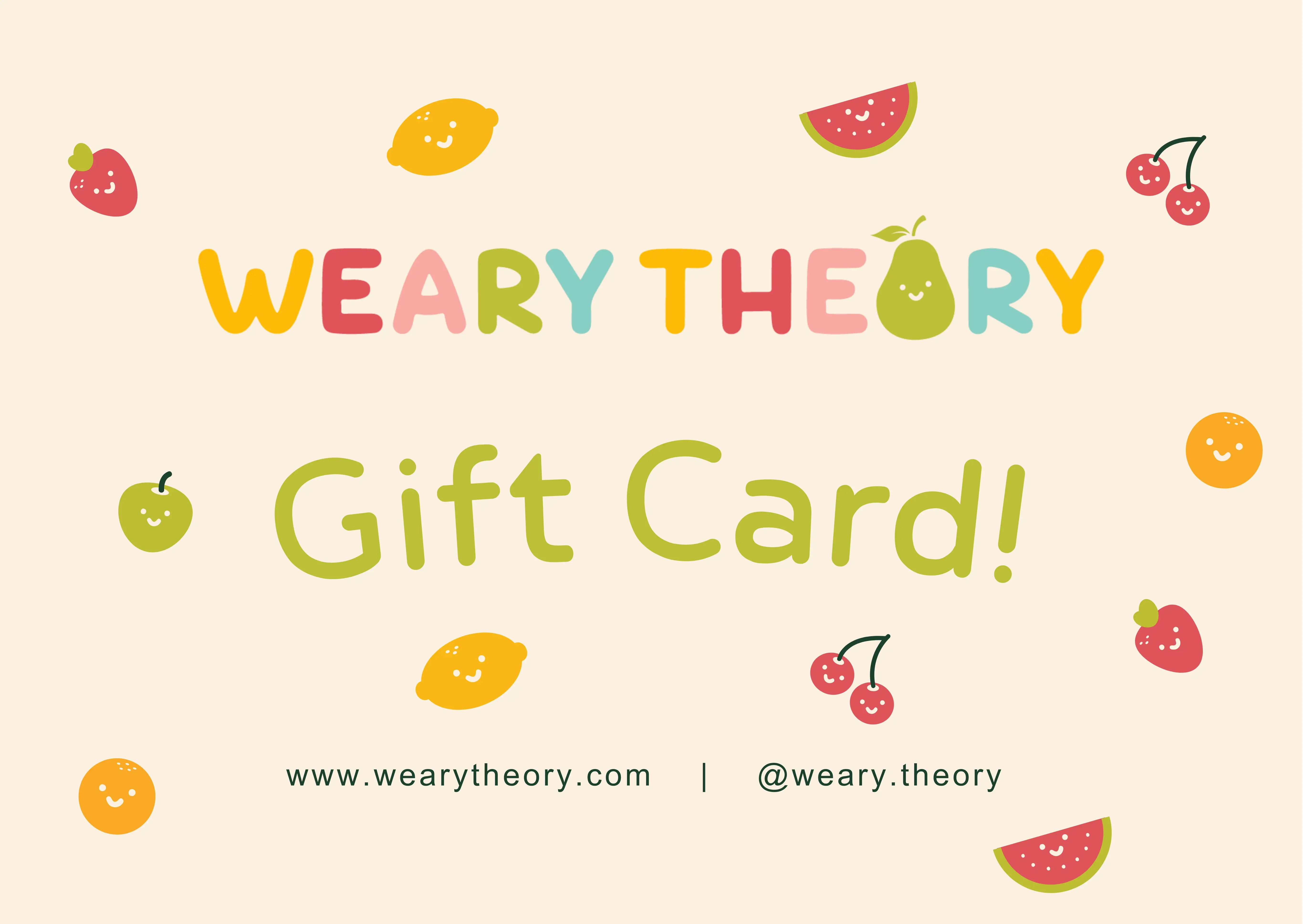 Weary Theory Gift Card Weary Theory