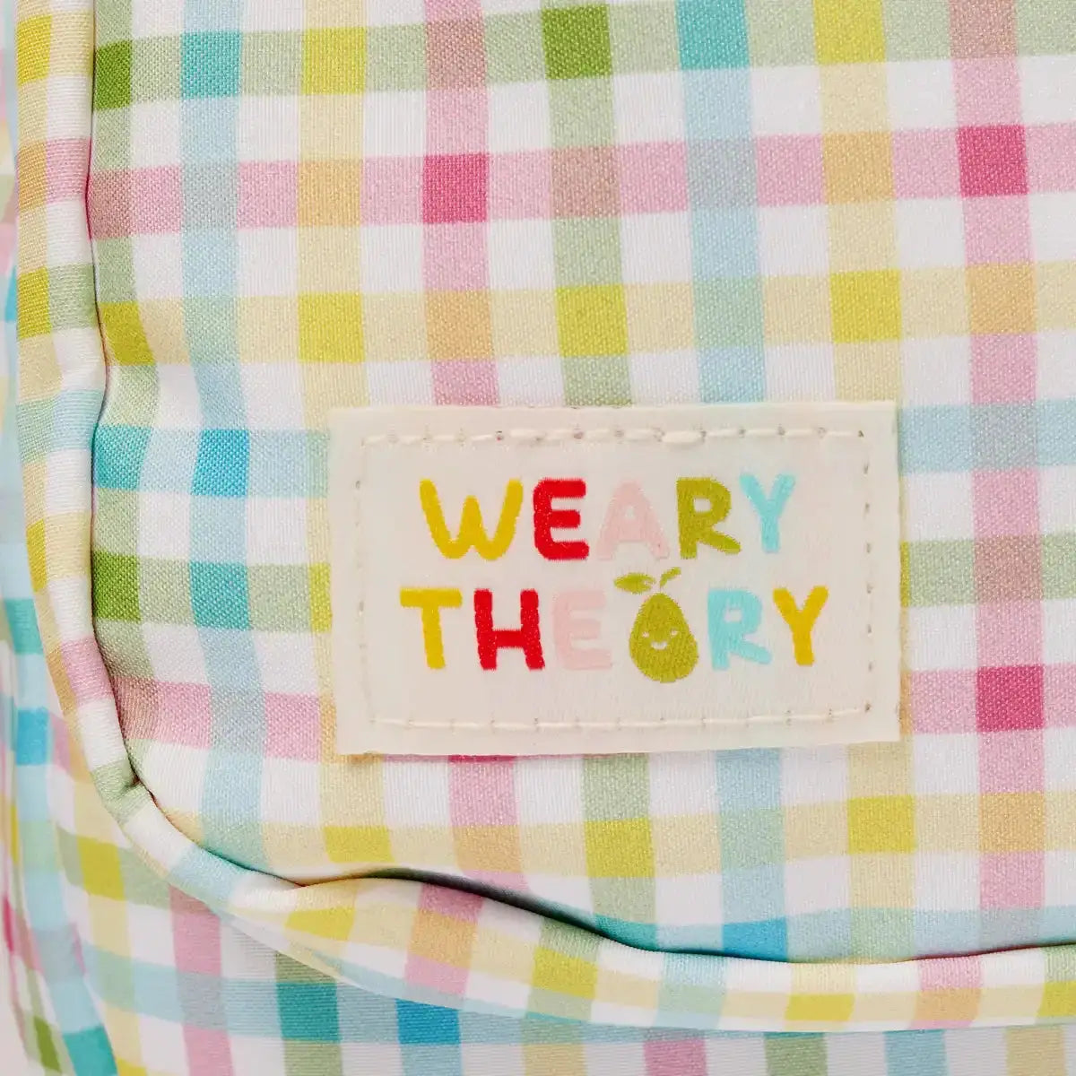 Personalised Kids Lunch Bag — Insulated Wipeable Gingham Daycare Bag in , embroidered in Melbourne by Weary Theory