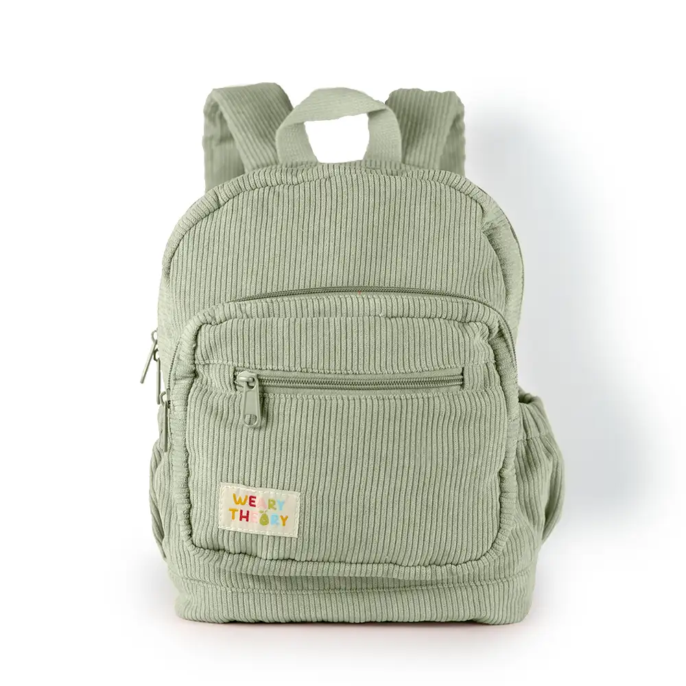 Front view of Pear Corduroy Backpack