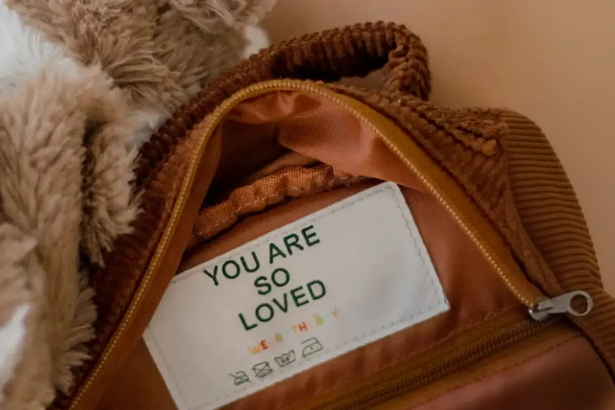 Personalised Kids Backpack — Soft Corduroy in  , embroidered in Melbourne by Weary Theory